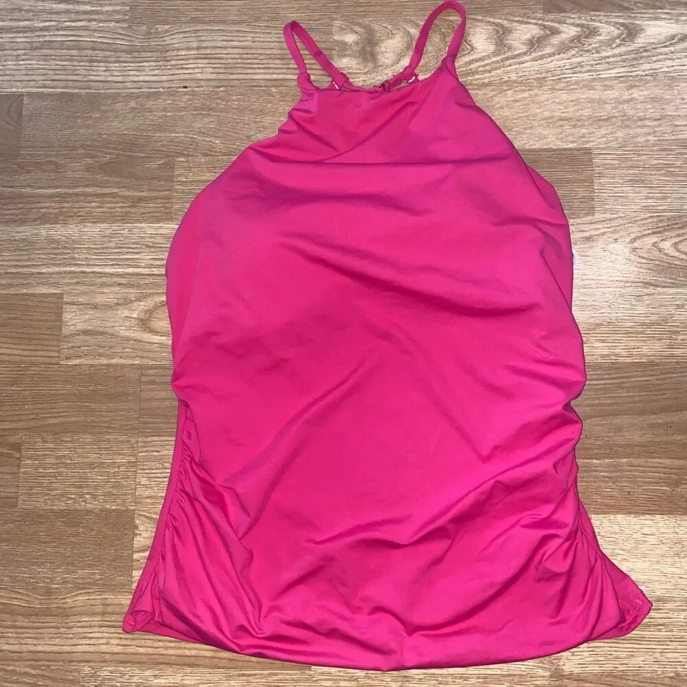Anne Cole Pink Glow Women's Convertible High Waisted Set Size XL NWT $130